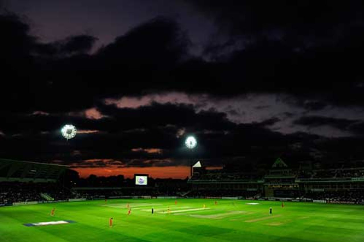 A view across Trent Bridge as night closes in, England v Australia, 5th ODI, Trent Bridge, September 15, 2009