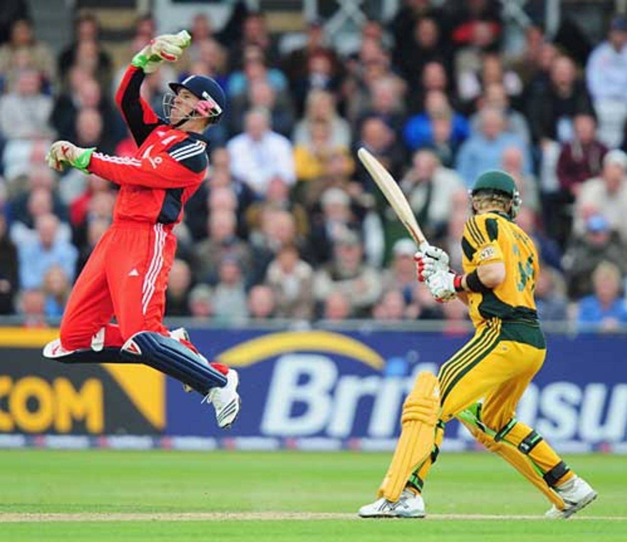 Matt Prior celebrates his catch to remove Tim Paine, England v Australia, 6th ODI, Trent Bridge, September 17, 2009
