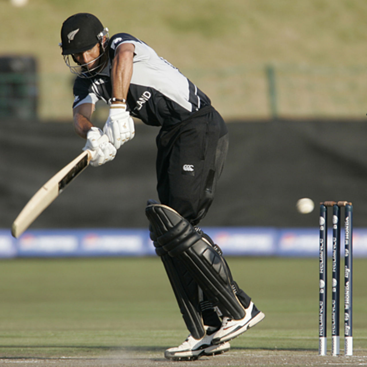 Grant Elliott works it on the leg side, India v New Zealand, ICC Champions Trophy warm-up match, Potchefstroom, September 20, 2009