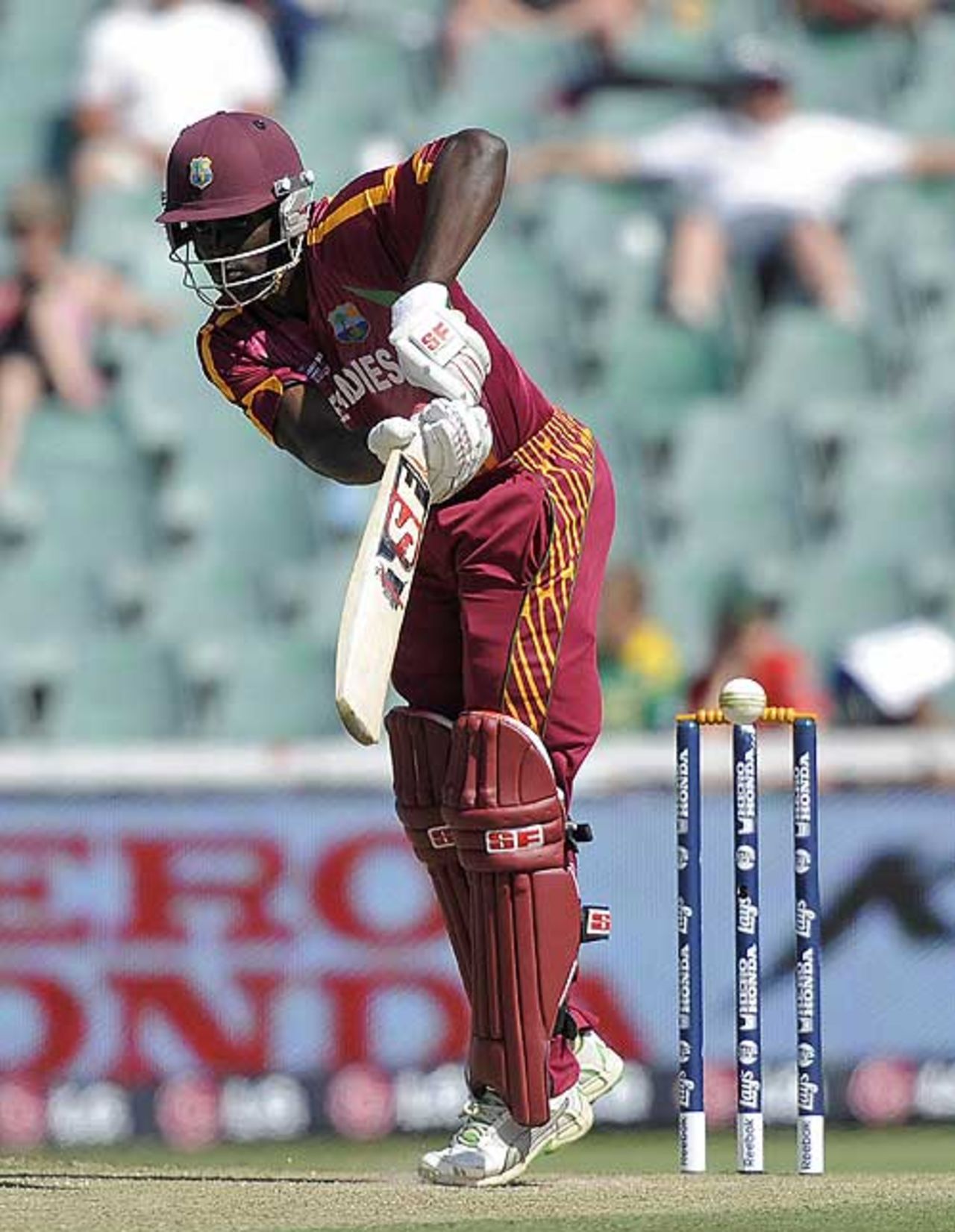 Andre Fletcher works the ball away, Australia v West Indies, ICC Champions Trophy, Group A, Johannesburg, September 26, 2009