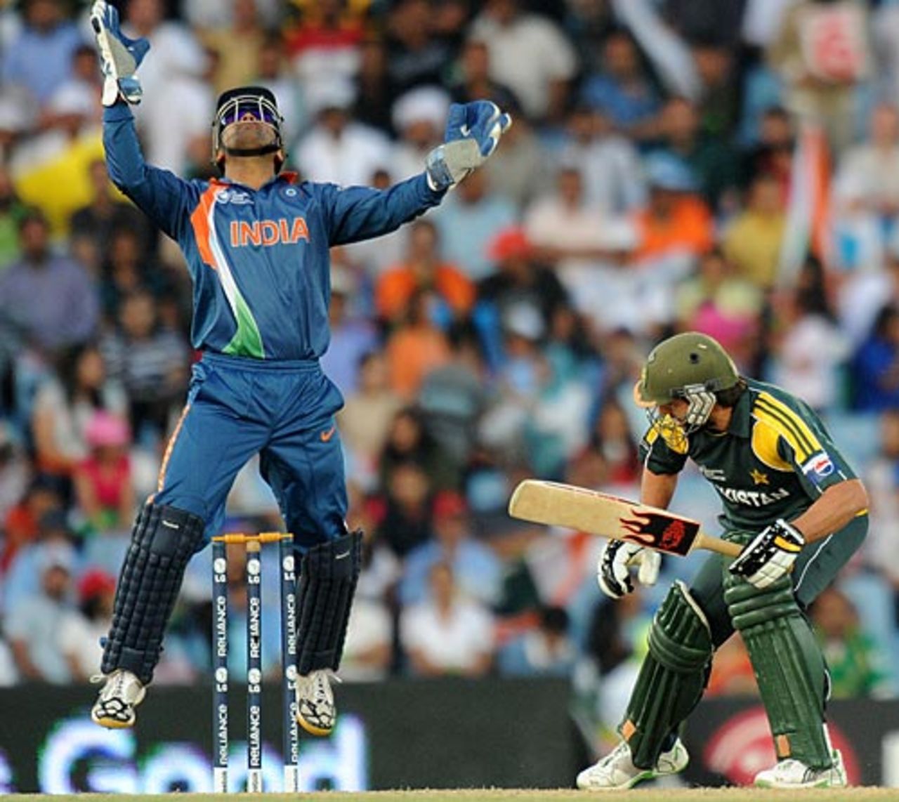 Shahid Afridi was caught behind off his second ball, India v Pakistan, Champions Trophy, Group A, Centurion, September 26, 2009