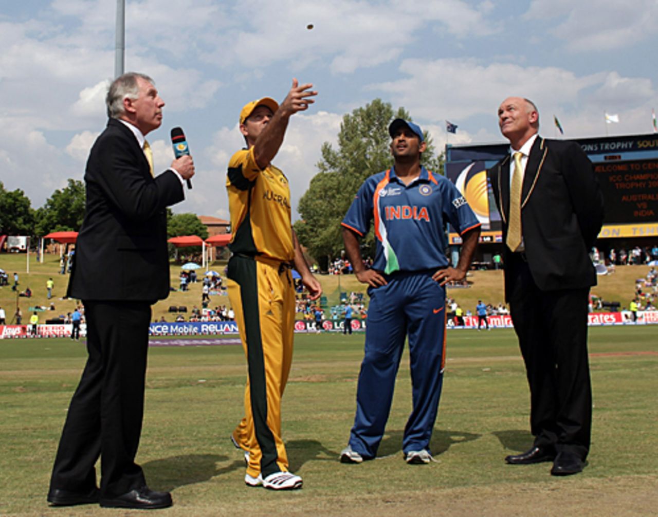 Ricky Ponting flips the coin at the toss, Australia v India, ICC Champions Trophy, Group A, Centurion, September 28, 2009