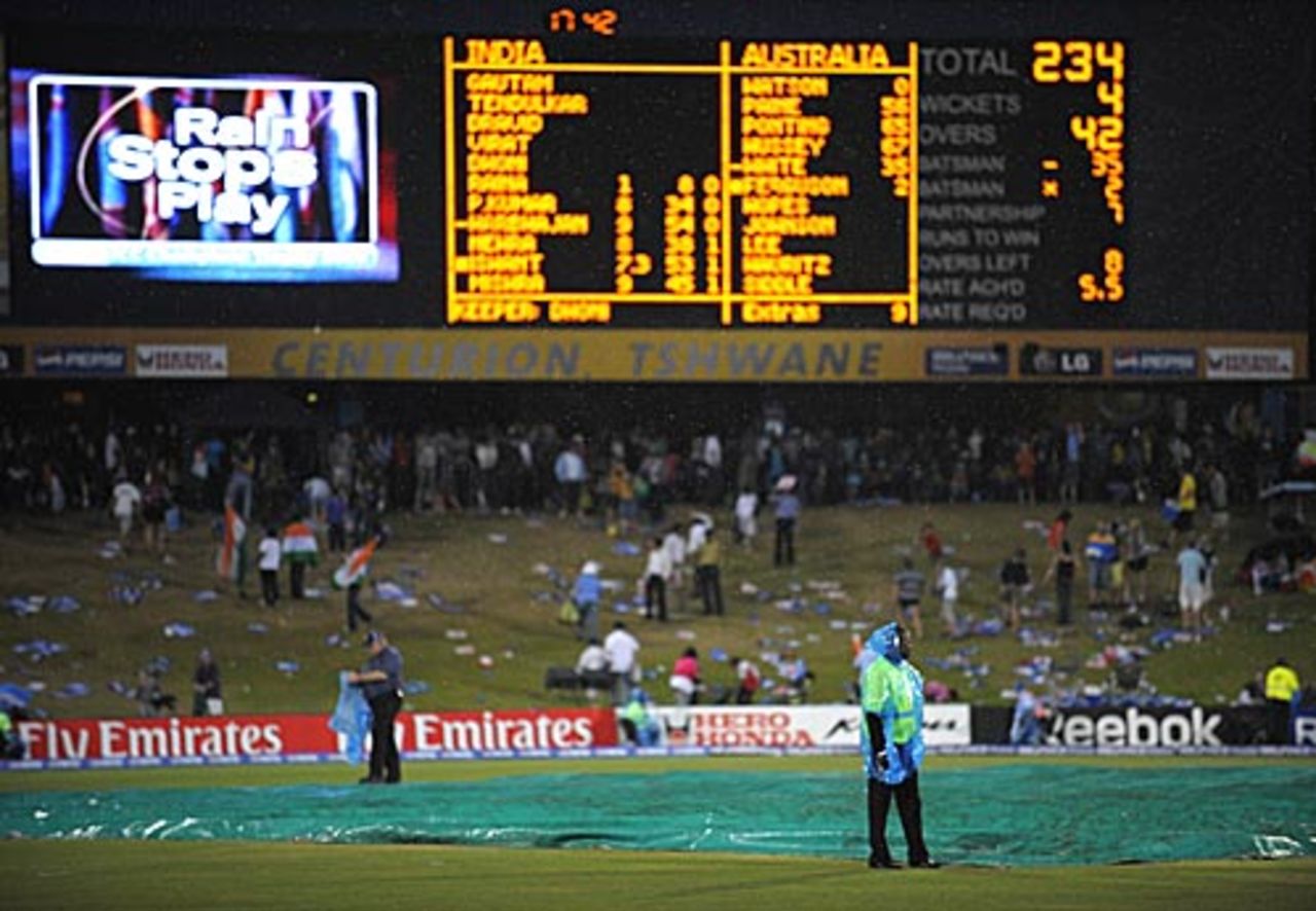 Rain played spoilsport in a crucial encounter, Australia v India, ICC Champions Trophy, Group A, Centurion, September 28, 2009