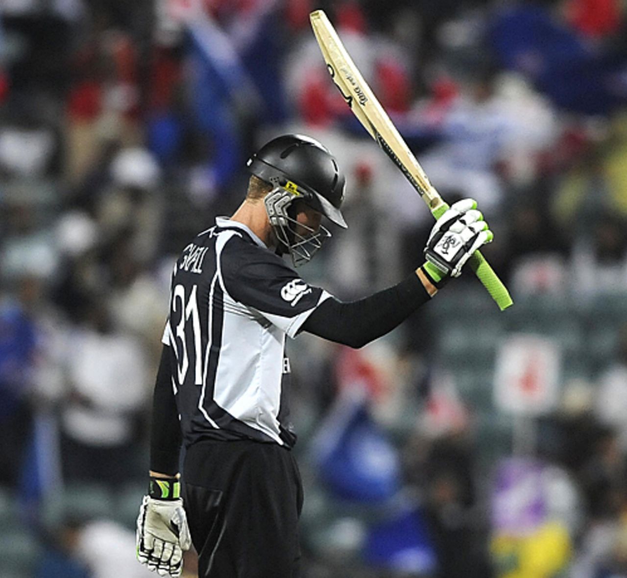 Martin Guptill raises his fifty, England v New Zealand, ICC Champions Trophy, Group B, Johannesburg, September 29, 2009
