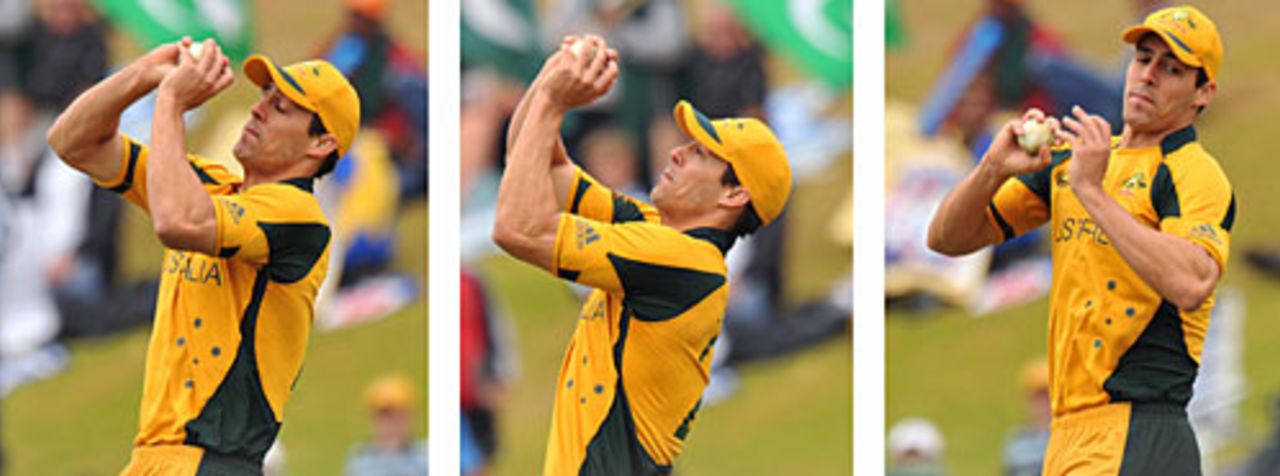 How Mitchell Johnson took a tough catch, Australia v Pakistan, ICC Champions Trophy, Group A, Centurion, September 30, 2009