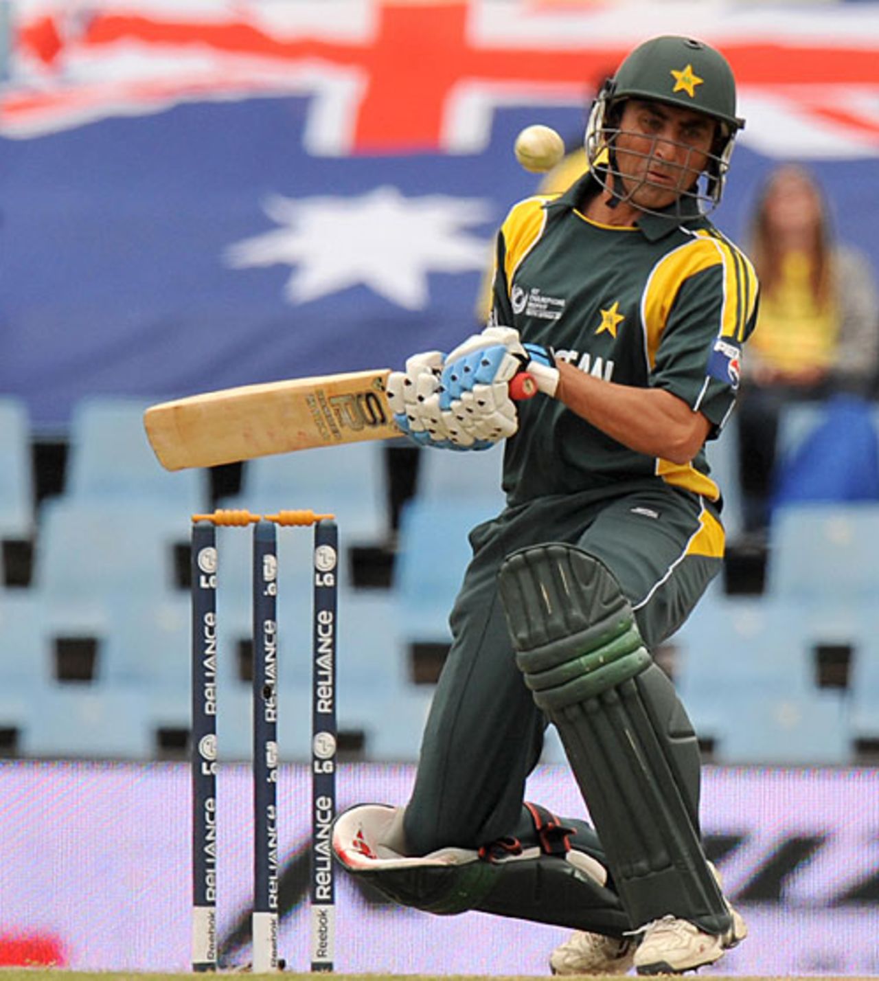 Younis Khan swerves away from a short ball, Australia v Pakistan, ICC Champions Trophy, Group A, Centurion, September 30, 2009