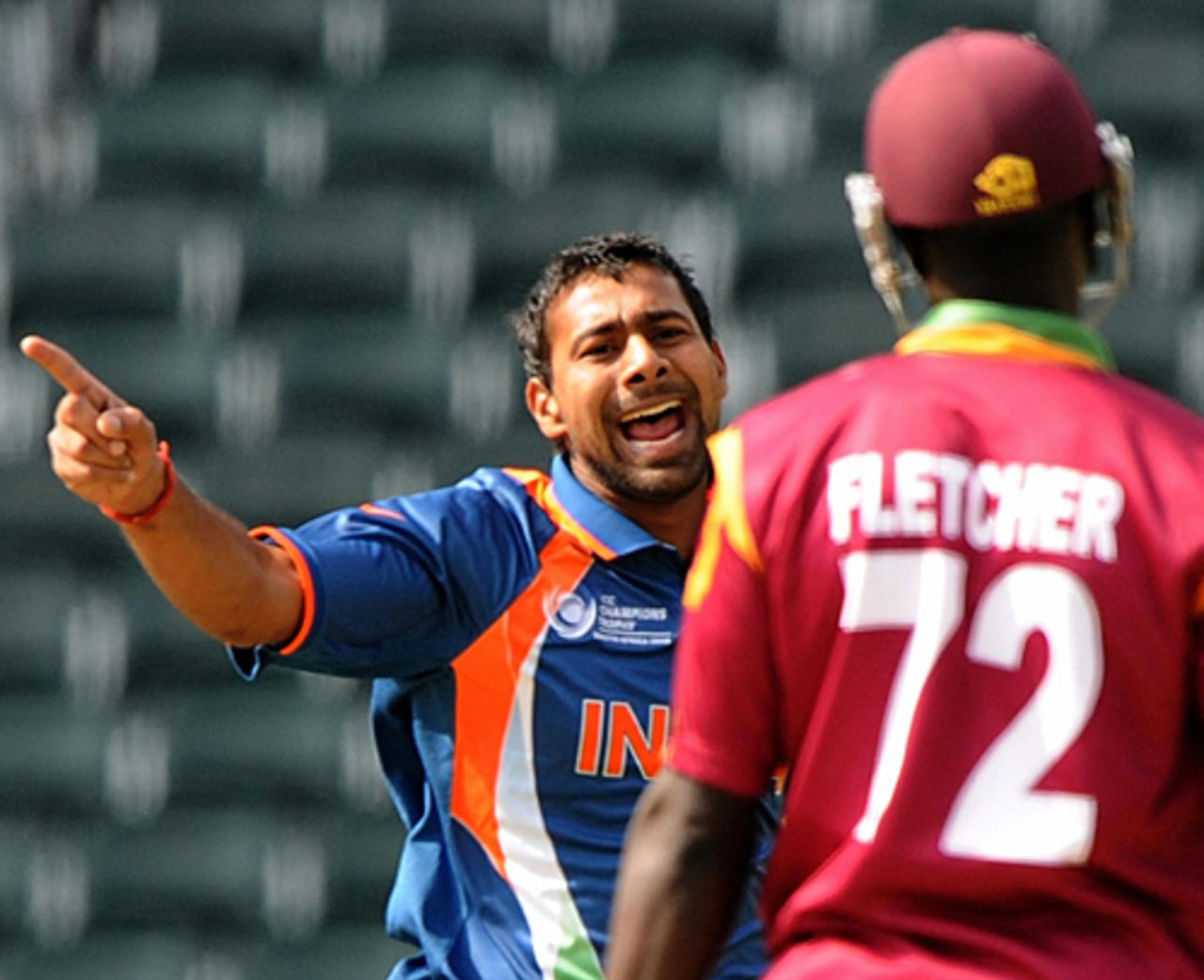 Praveen Kumar sends back Andre Fletcher early, India v West Indies, Champions Trophy, Group A, Johannesburg, September 30, 2009