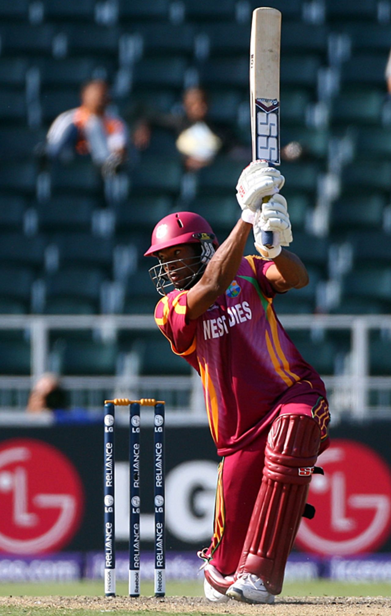 David Bernard frees his arms, India v West Indies, Champions Trophy, Group A, Johannesburg, September 30, 2009