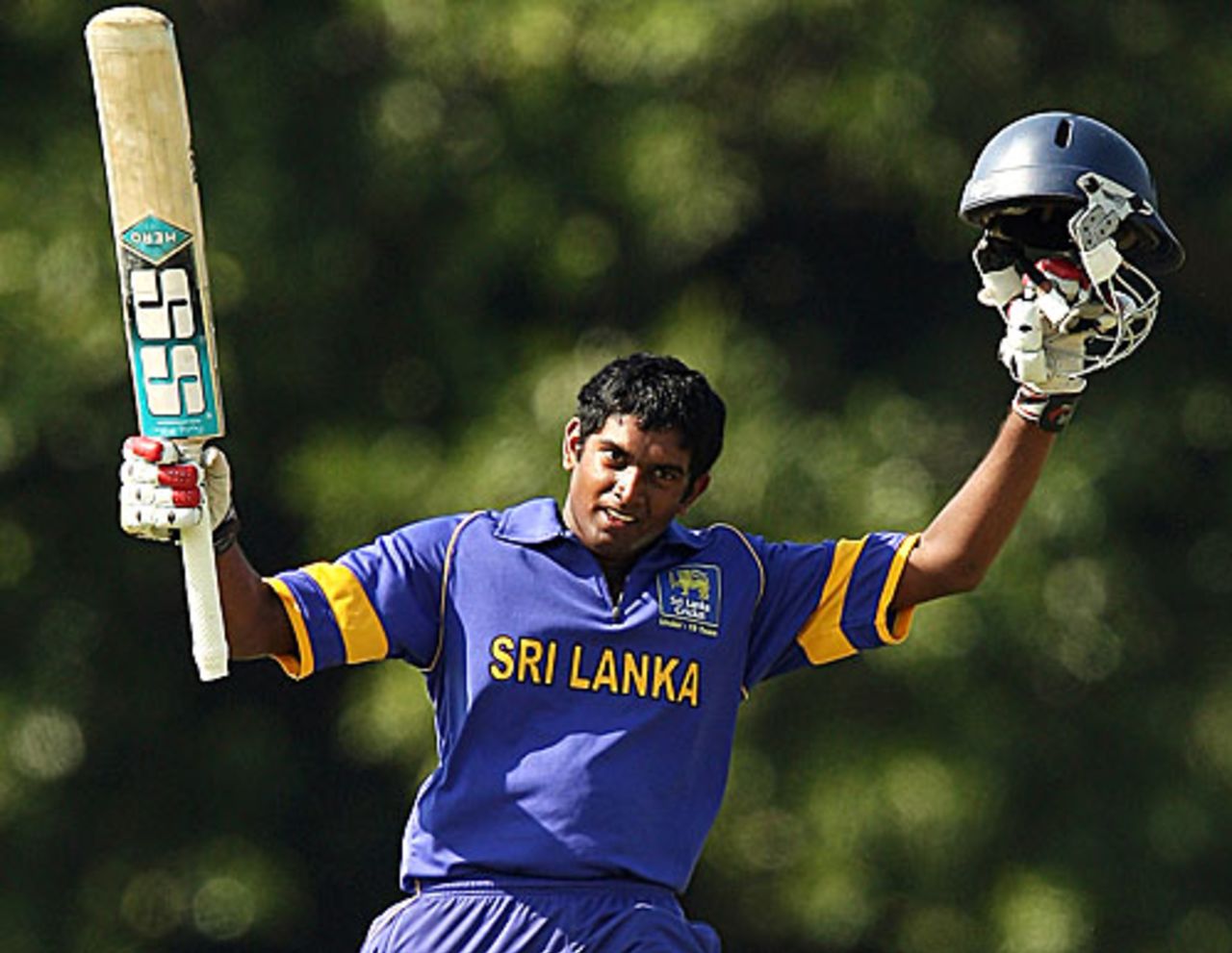 Banuka Rajapaksha acknowledges his century, Australia Under-19s v Sri Lanka Under-19s, 2nd ODI, Darwin, October 4, 2009