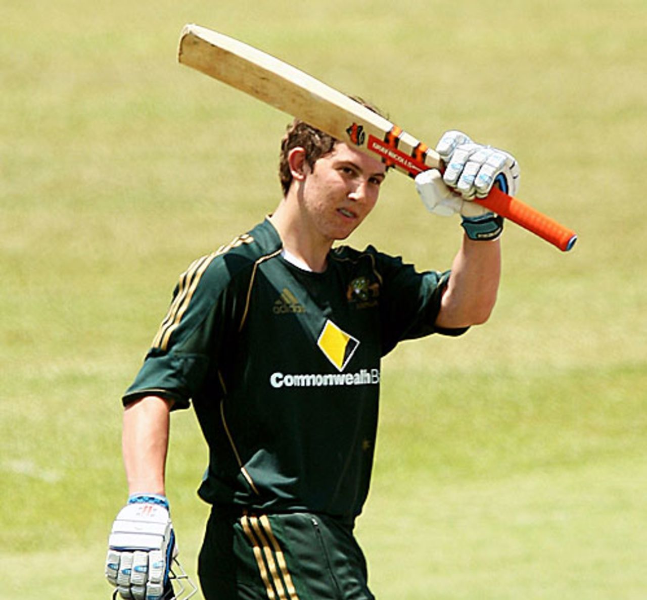 Nic Maddinson celebrates after reaching his ton, Australia Under-19s v Sri Lanka Under-19s, 2nd ODI, Darwin, October 4, 2009