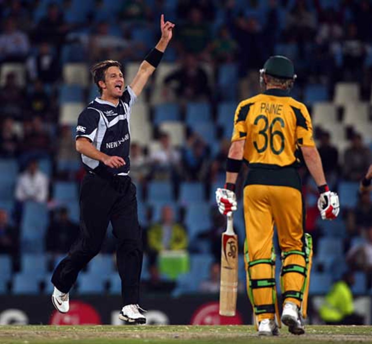 Shane Bond removed Tim Paine in his first over, Australia v New Zealand, Champions Trophy final, Centurion Park, October 5, 2009