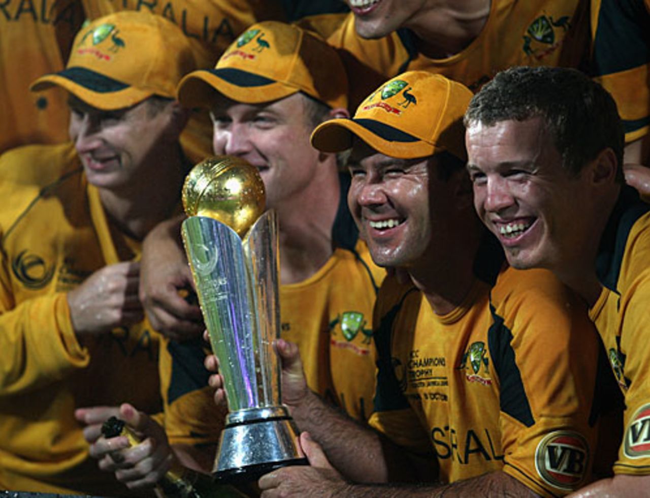 Australian players pose with the trophy, Australia v New Zealand, ICC Champions Trophy final, Centurion, October 5, 2009