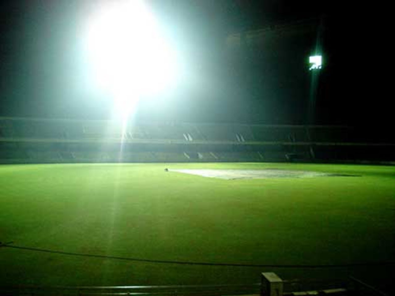 The new floodlights are tested at the Shere Bangla Stadium, Mirpur, October 6, 2009