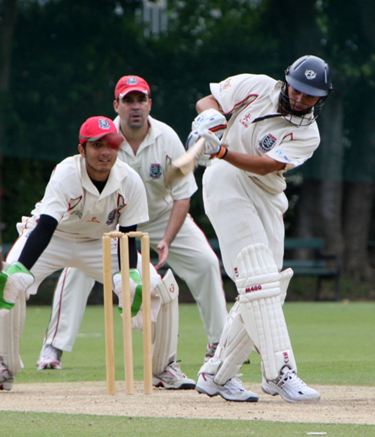 Kinchit Shah flicks a leg side delivery to the boundary - Infidels v. Templars at KCC
