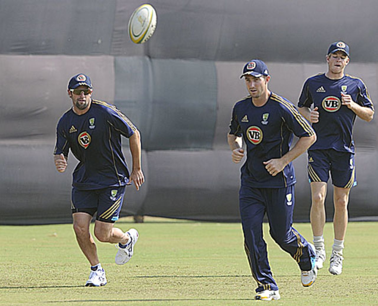 The Australians warm up with a game of touch football, Mumbai, October 22, 2009