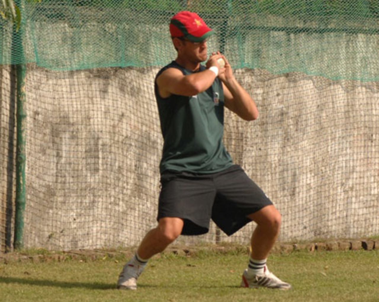 Charles Coventry takes a catch during a practice session, Mirpur, October  22, 2009