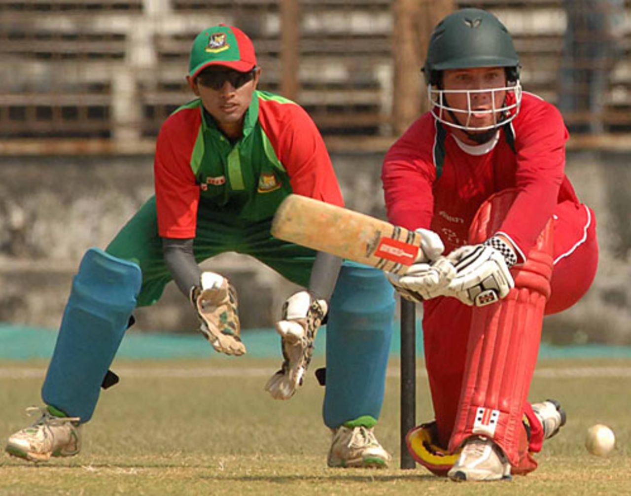 Brendan Taylor looks to sweep, Bangladesh Cricket Board XI v Zimbabweans, Fatullah, October 25, 2009