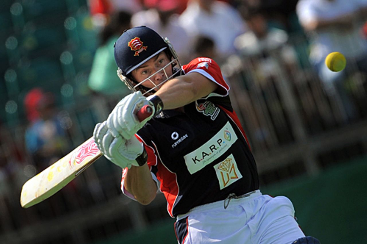 Graham Napier muscles the ball, Hong Kong v England, Hong Kong Cricket Sixes, Kowloon, November 1, 2009