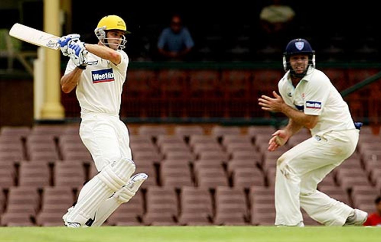 Wes Robinson pulls on his way to a century, New South Wales v Western Australia, Sheffield Shield, Sydney, 1st day, November 3, 2009