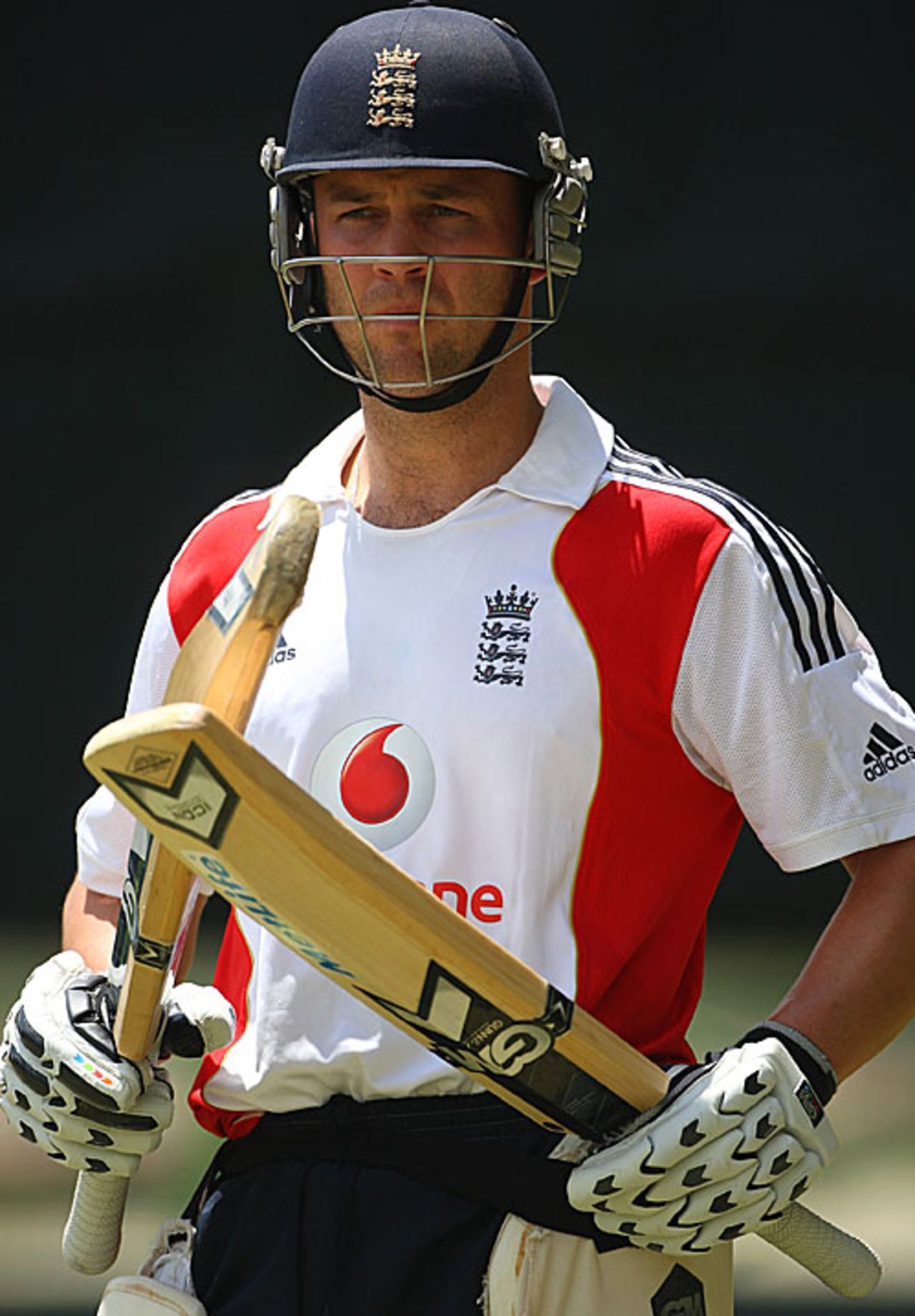 Jonathan Trott checks out a couple of bats, Bloemfontein, November 3, 2009