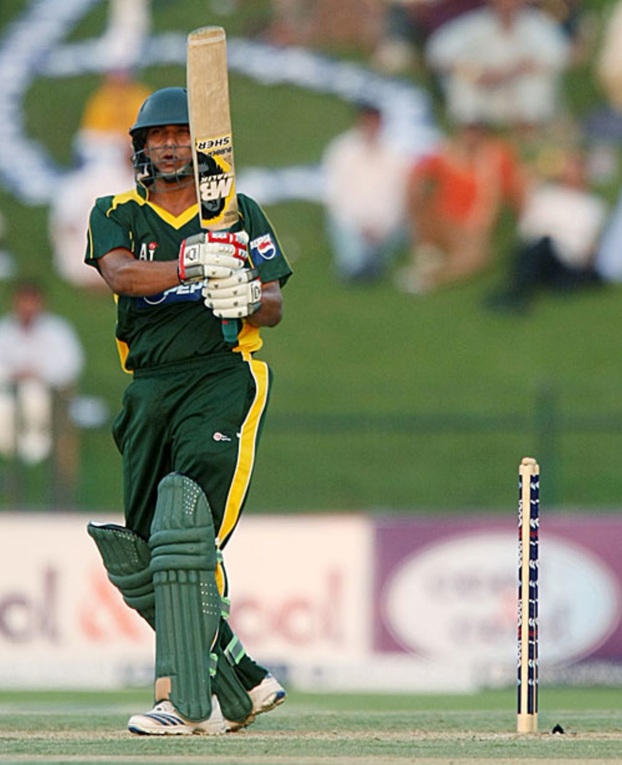 Khalid Latif enjoys a clean hit, Pakistan v New Zealand, 1st ODI, Abu Dhabi, November 3, 2009