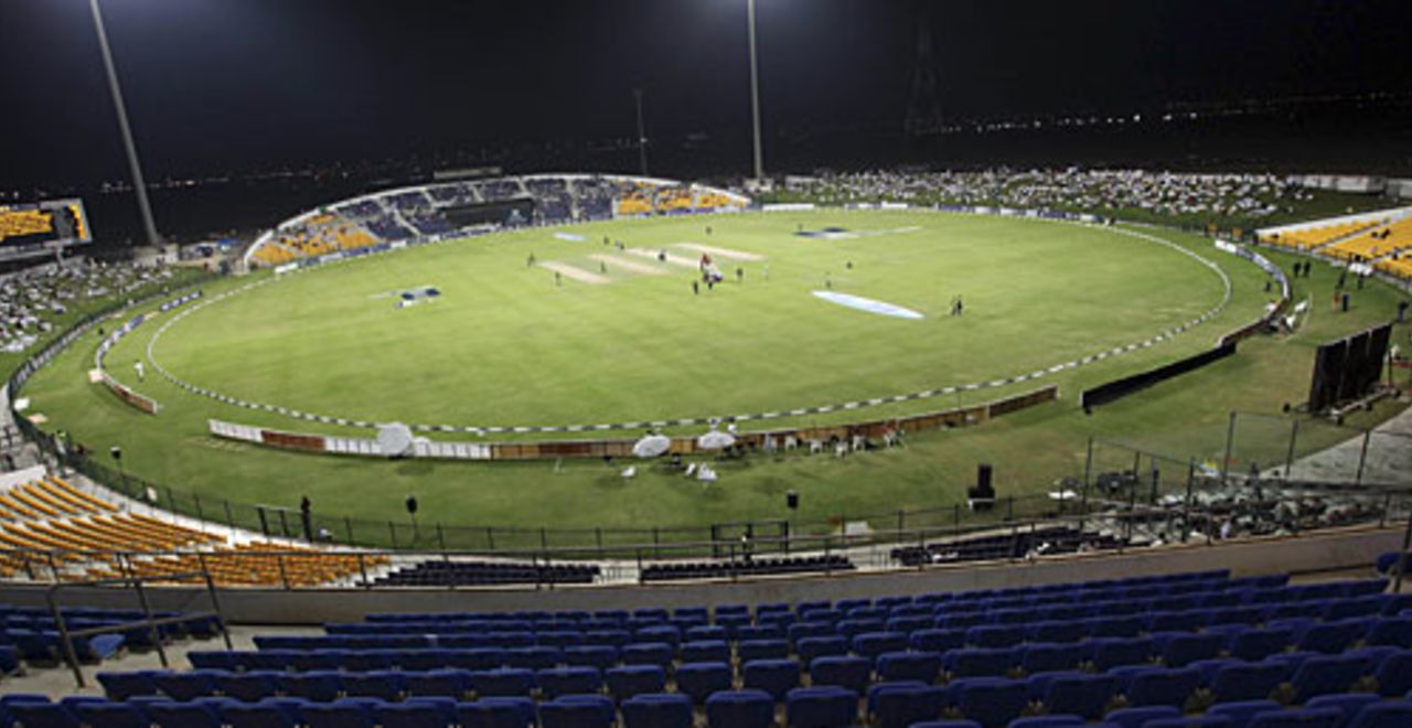 A view of the ground from the stands at the Sheikh Zayed Stadium, Pakistan v New Zealand, 1st ODI, Abu Dhabi, November 3, 2009