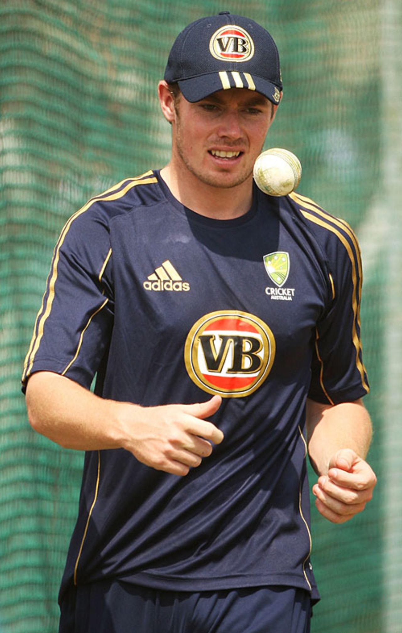 Jon Holland readies for a practice bowling session, Hyderabad, November 4, 2009