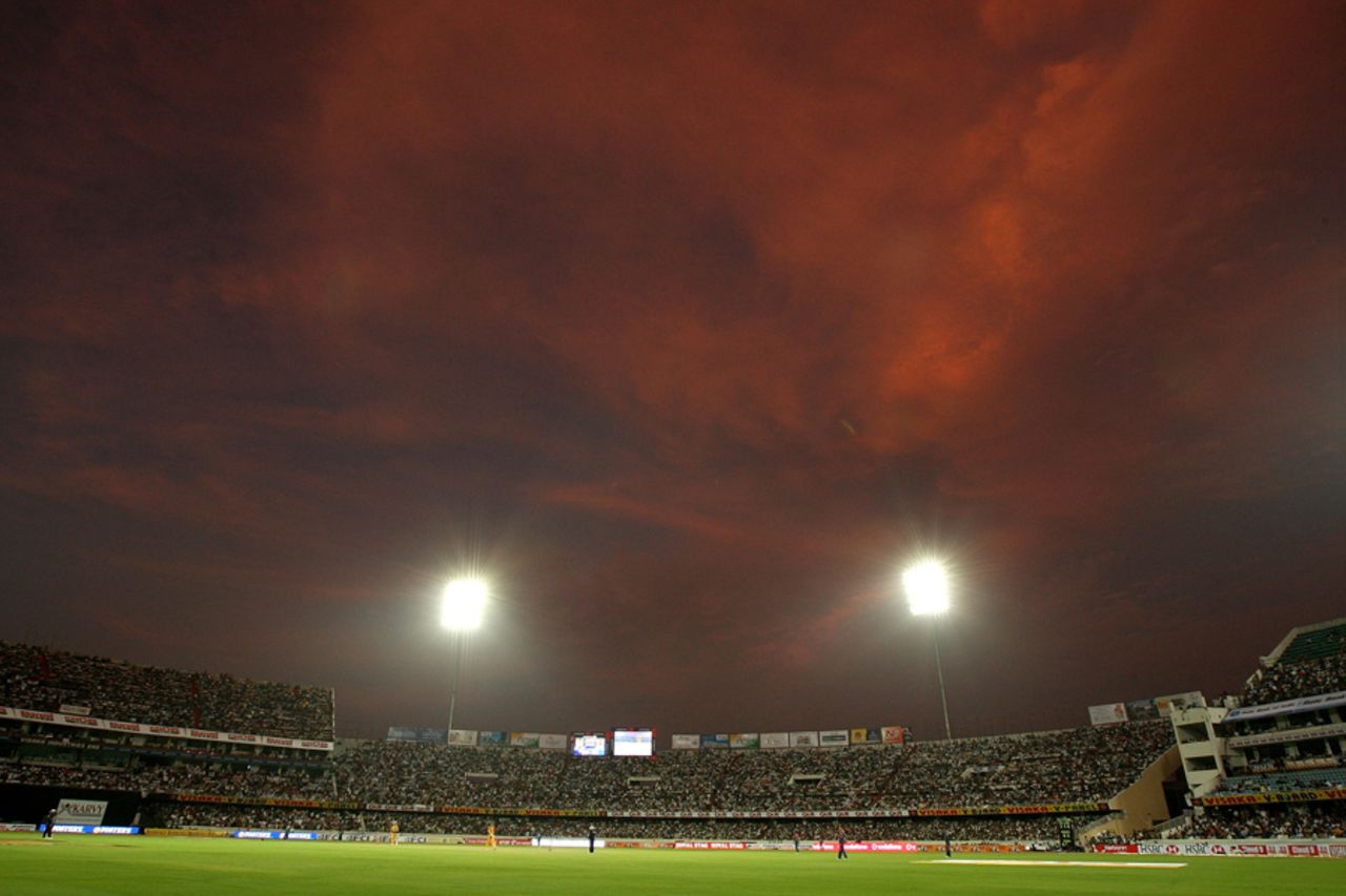 The Rajiv Gandhi International Stadium under lights, India v Australia, 5th ODI, Hyderabad, November 5, 2009