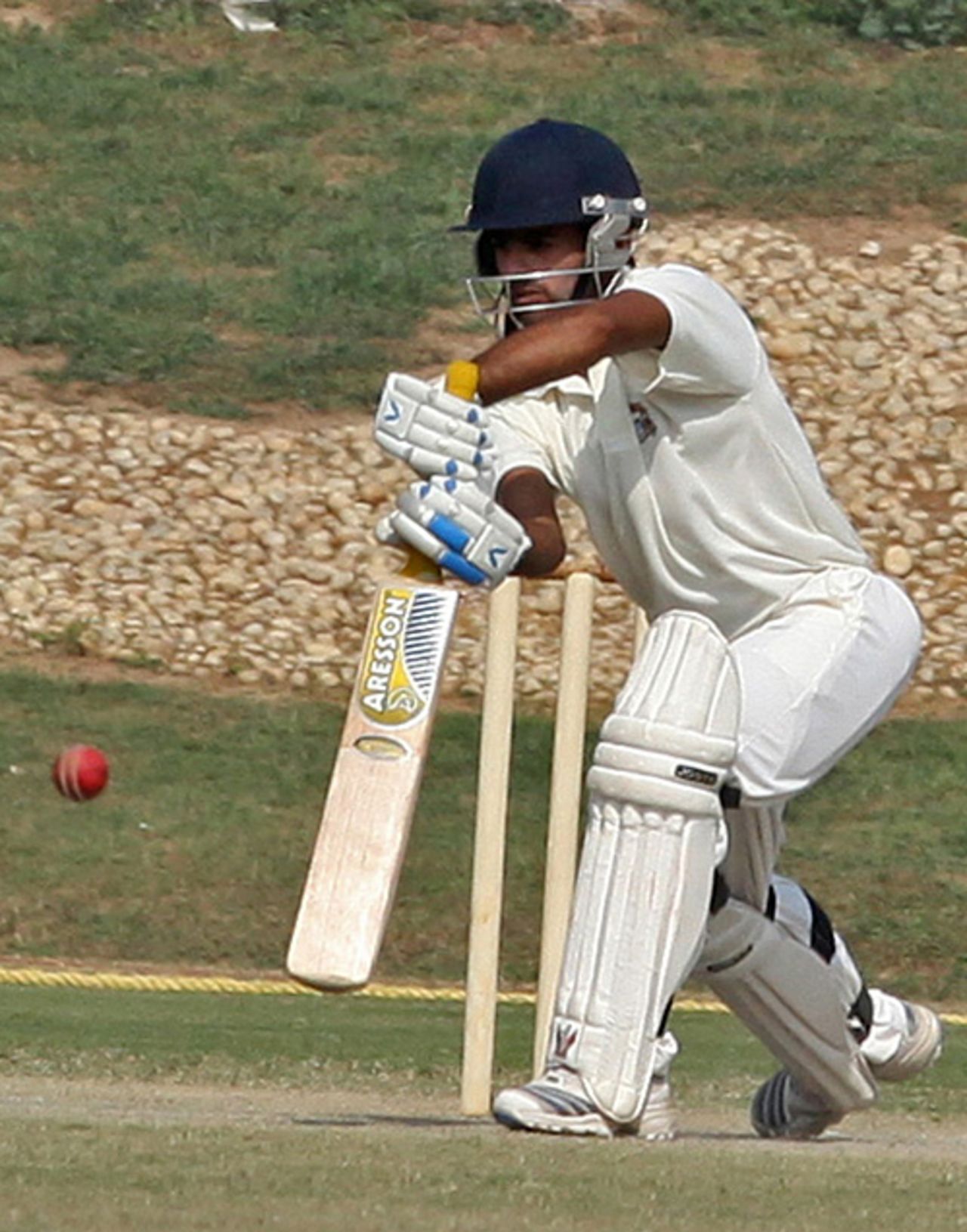 Gaurav Gambhir pushes to the off, Punjab v Mumbai, Ranji Trophy Super League, Group A, Chandigarh, November 6, 2009