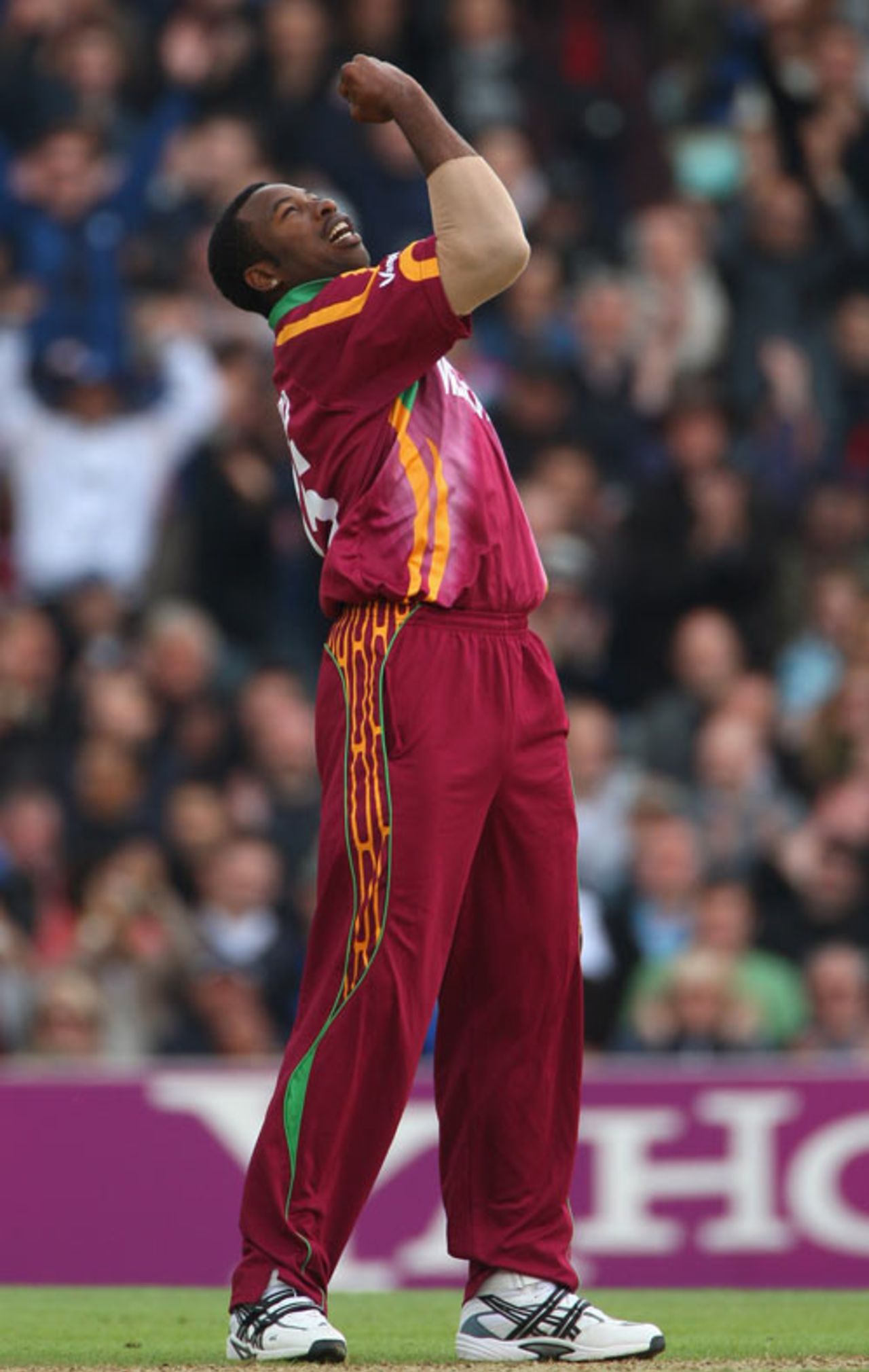 Kieron Pollard is mighty pleased after taking a wicket, Australia v West Indies, ICC World Twenty20, The Oval, June 6, 2009