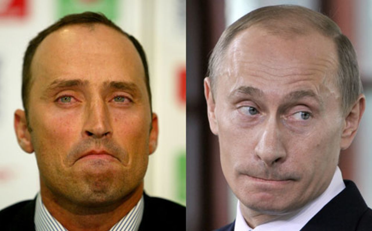 Composite: Nasser Hussain and Vladimir Putin