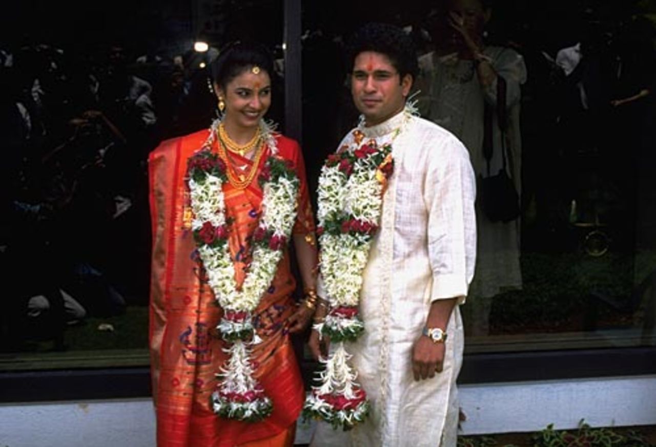 Sachin Tendulkar after his wedding, India, May 1, 1995