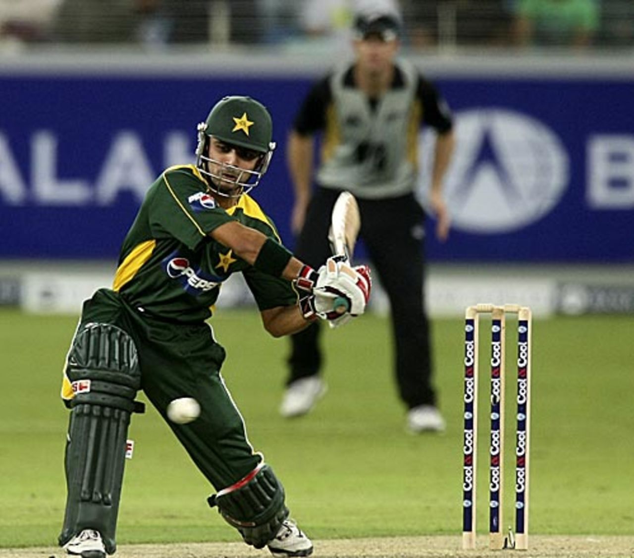 Fawad Alam prepares to launch into one, Pakistan v New Zealand, 1st Twenty20 International, Dubai, November 12, 2009