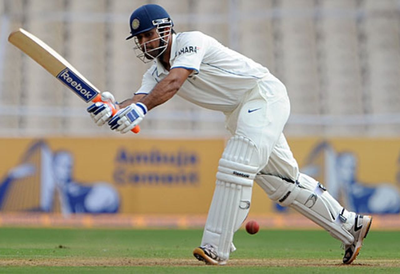 MS Dhoni works it on the leg side, India v Sri Lanka, 1st Test, Ahmedabad, 1st day, November 16, 2009