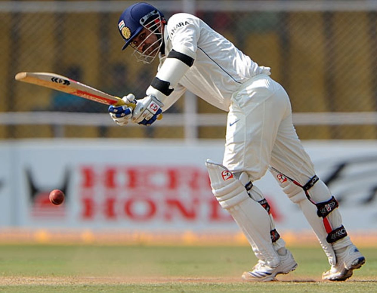 Virender Sehwag works it on the on side, India v Sri Lanka, 1st Test, Ahmedabad, 4th day, November 19, 2009 