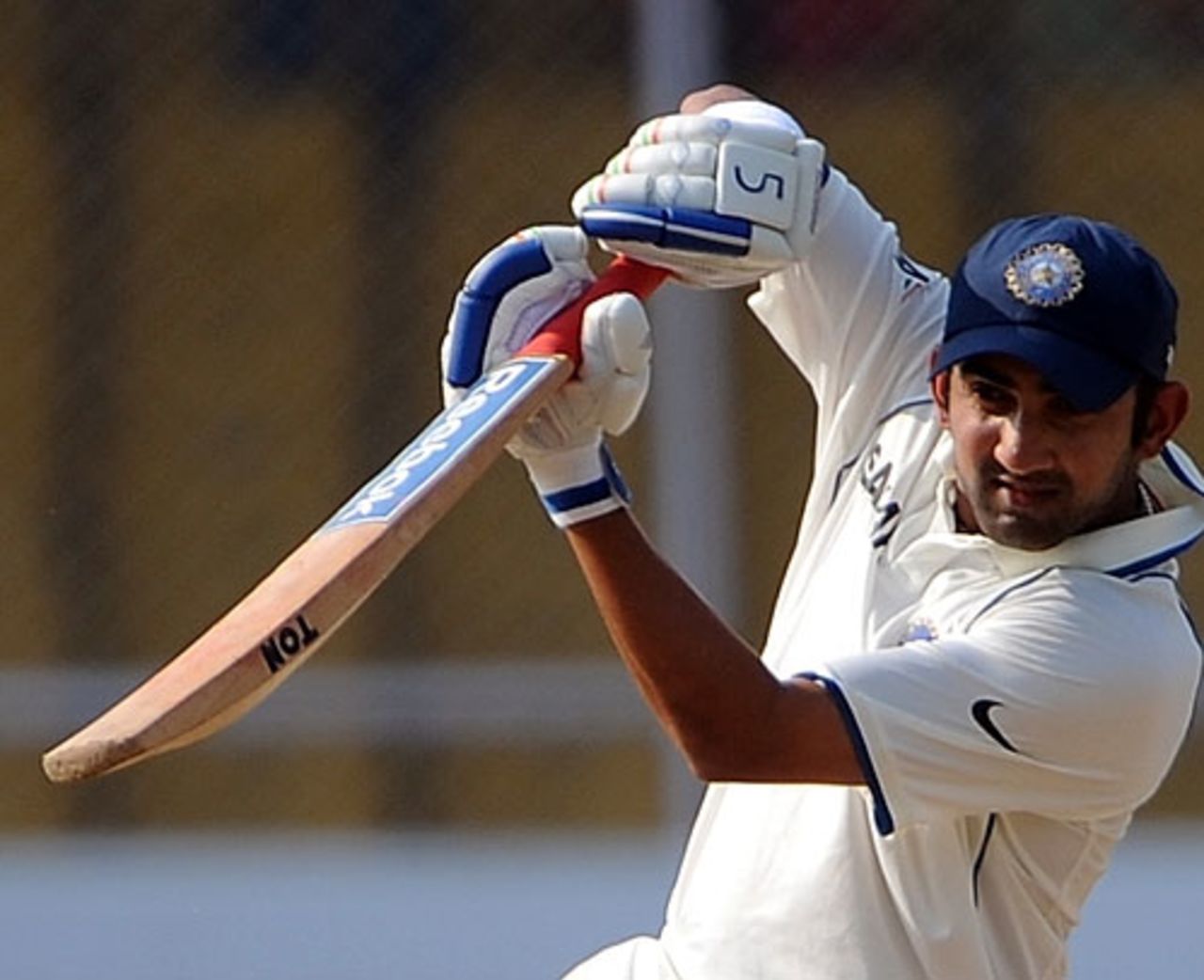 Gautam Gambhir pushes it wide of cover, India v Sri Lanka, 1st Test, Ahmedabad, 4th day, November 19, 2009 