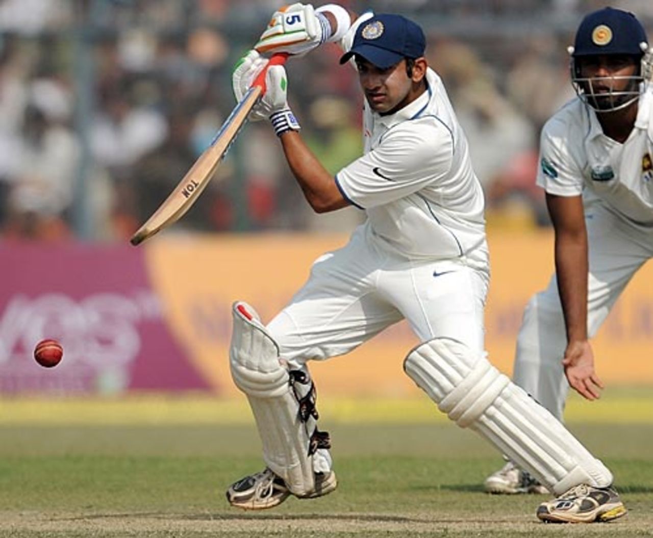 Gautam Gambhir plays through the off side, India v Sri Lanka, 2nd Test, Kanpur, 1st day, November 24, 2009