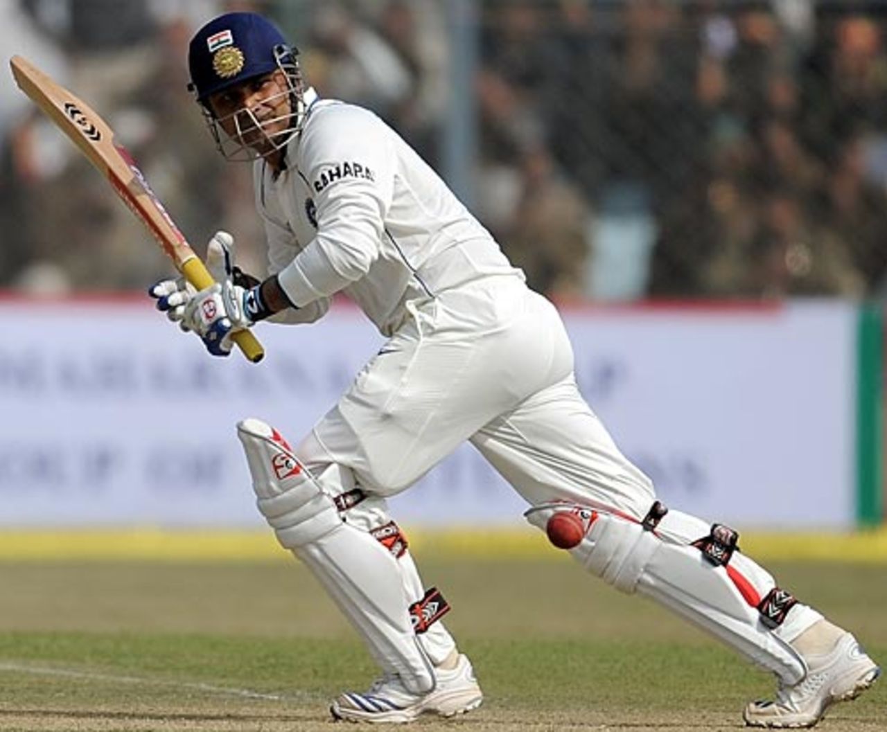 Virender Sehwag plays behind square, India v Sri Lanka, 2nd Test, Kanpur, 1st day, November 24, 2009