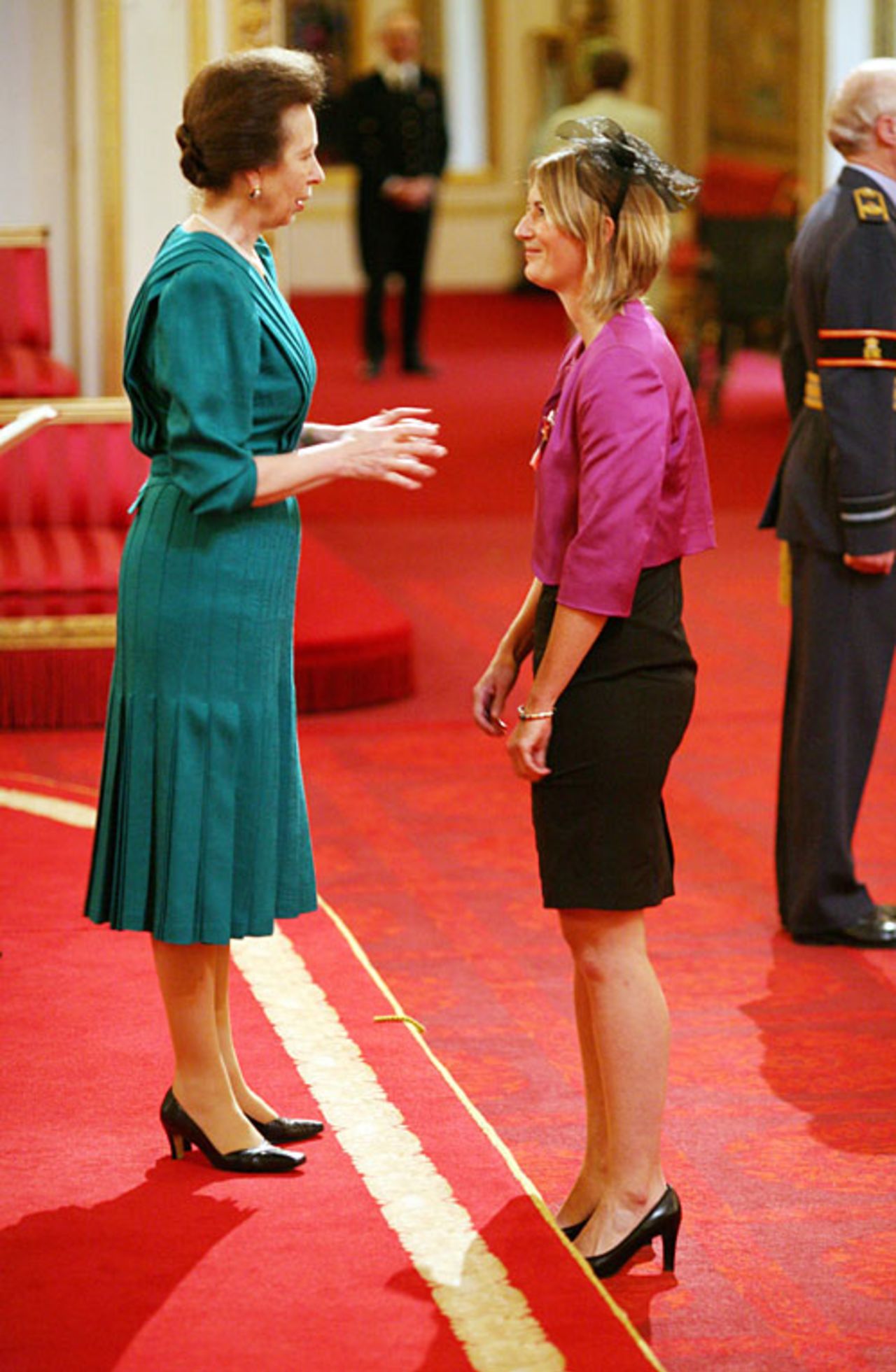 Charlotte Edwards, the England women's team captain, is made an MBE by the Princess Royal for services to sport, London, November 24, 2009