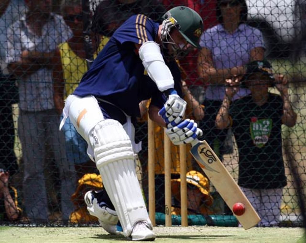 Michael Hussey bats in the nets, Brisbane, November 24, 2009