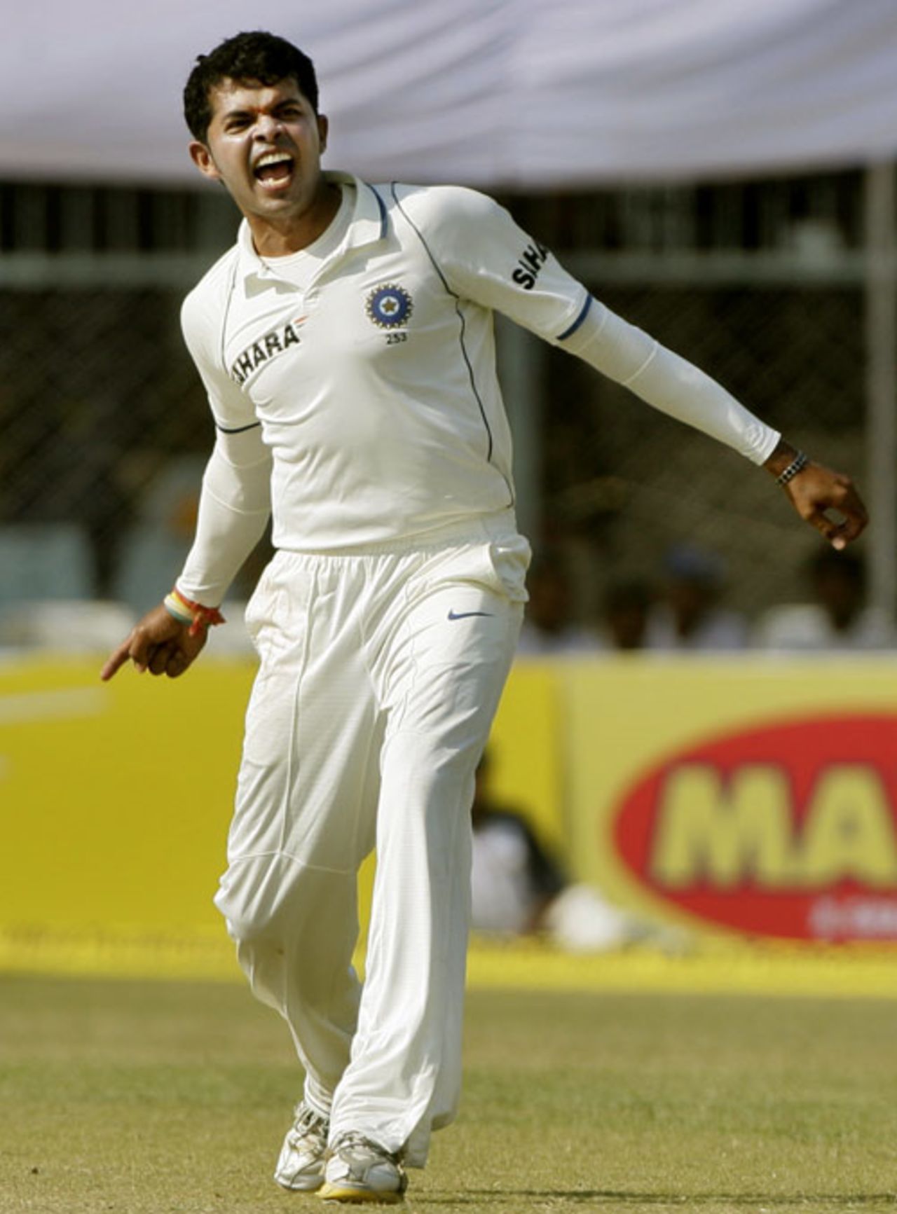 Sreesanth celebrates one of his wickets, India v Sri Lanka, 2nd Test, Kanpur, 3rd day, November 26, 2009