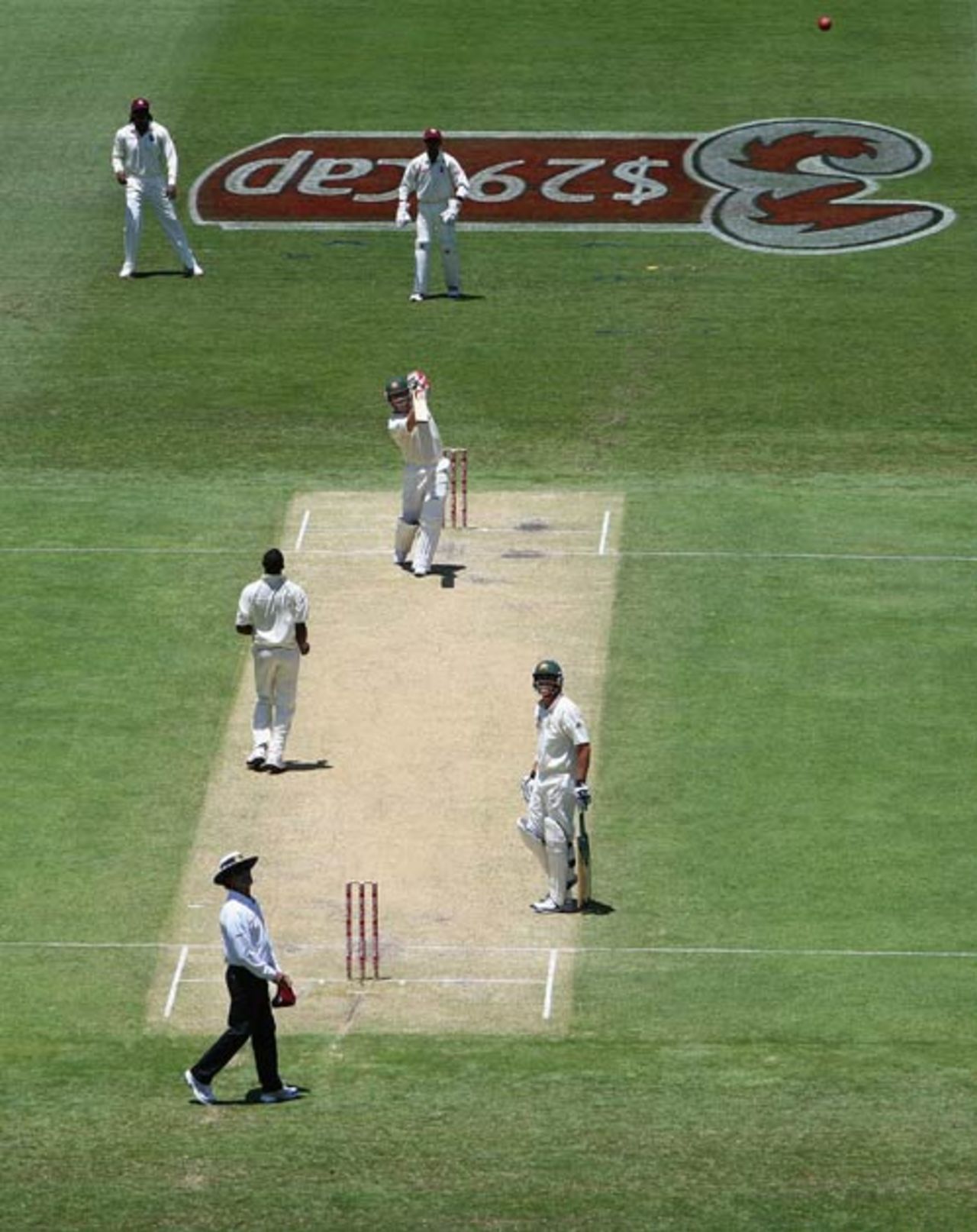 Brad Haddin drives down the ground for six, Australia v West Indies, 1st Test, Brisbane, 2nd day, November 27, 2009