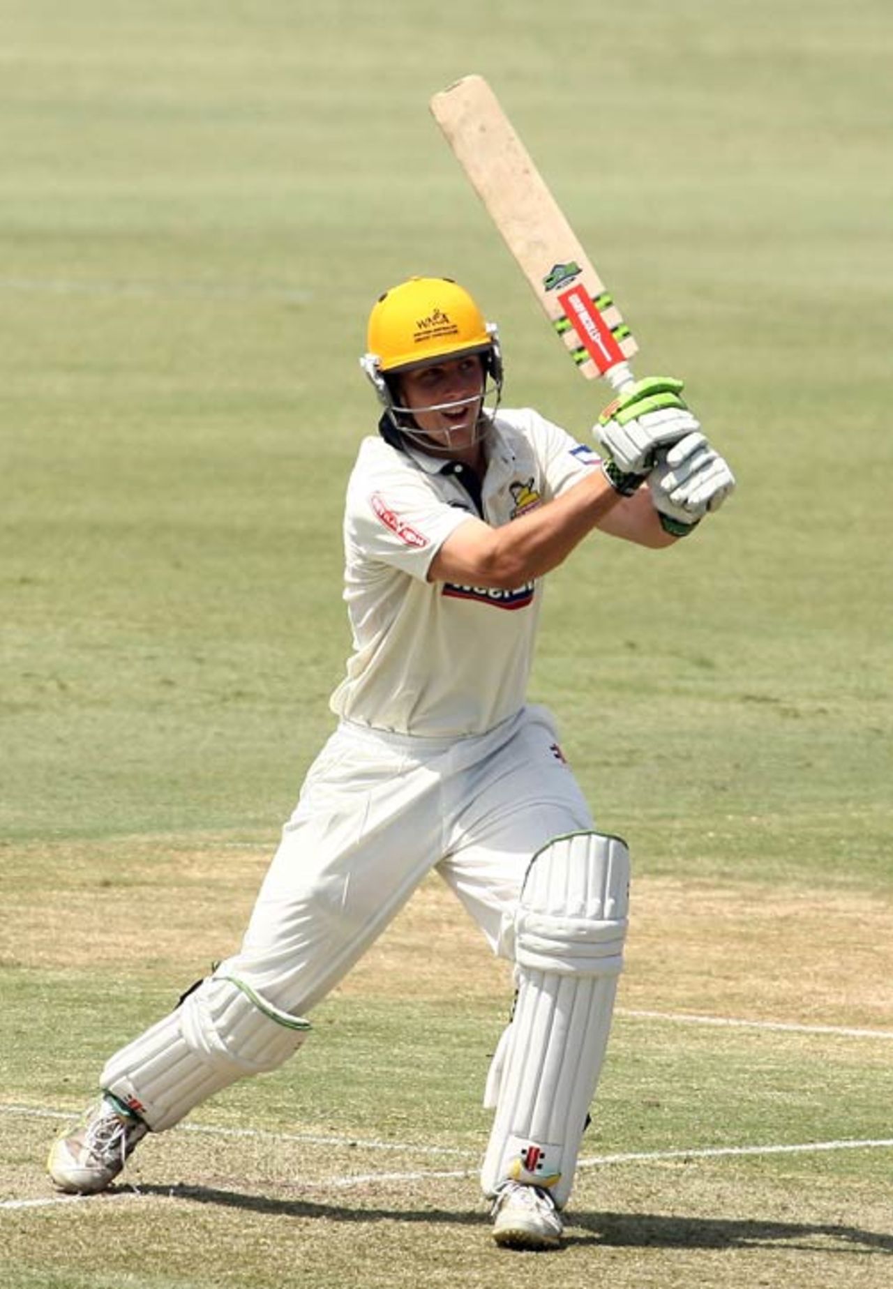 Mitchell Marsh drives down the ground on his first-class debut, Western Australia v New South wales, Sheffield Shield, Perth, 1st day, November 27, 2009