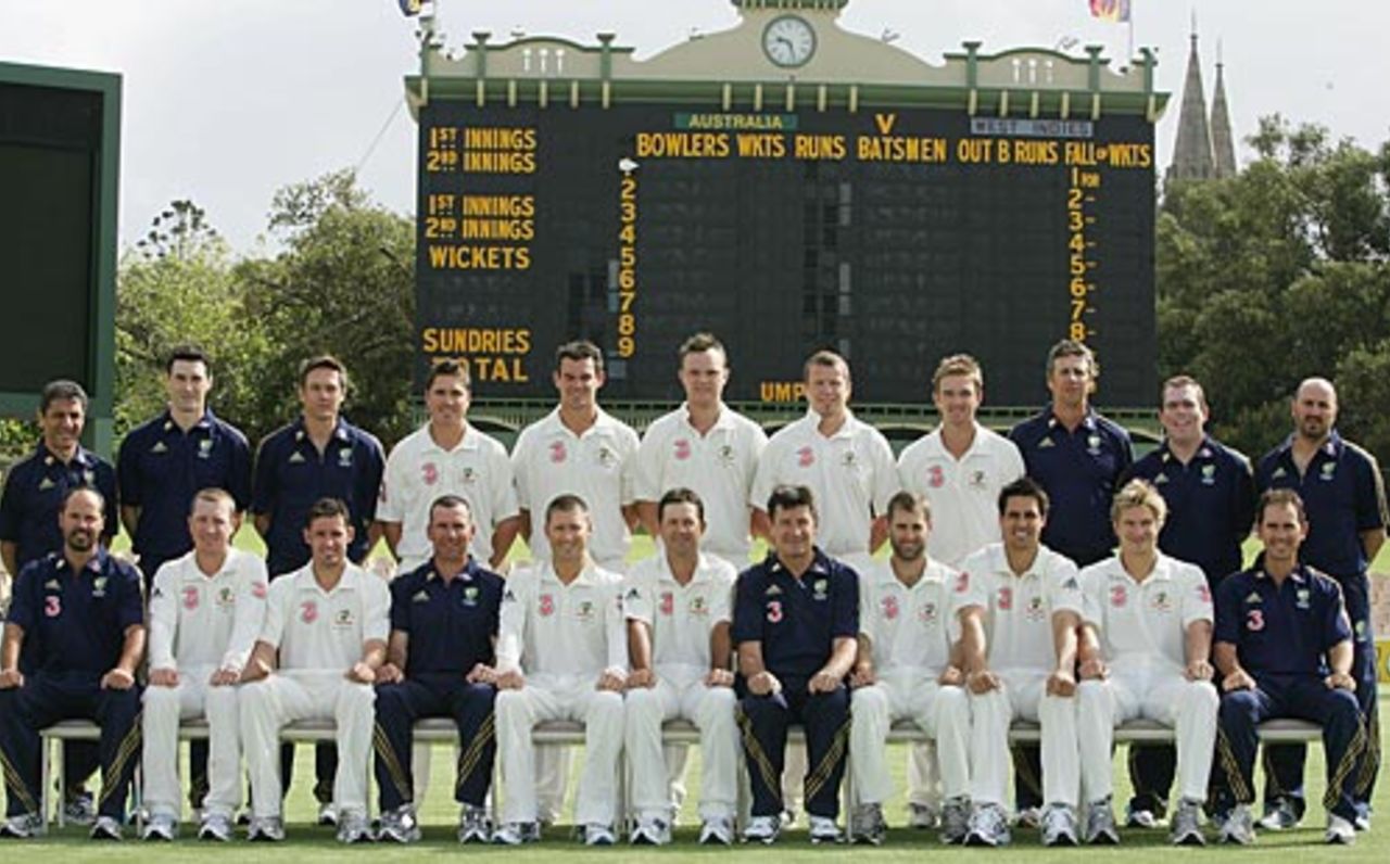 The Australian team ahead of the second Test against West Indies, Adelaide, December 3, 2009