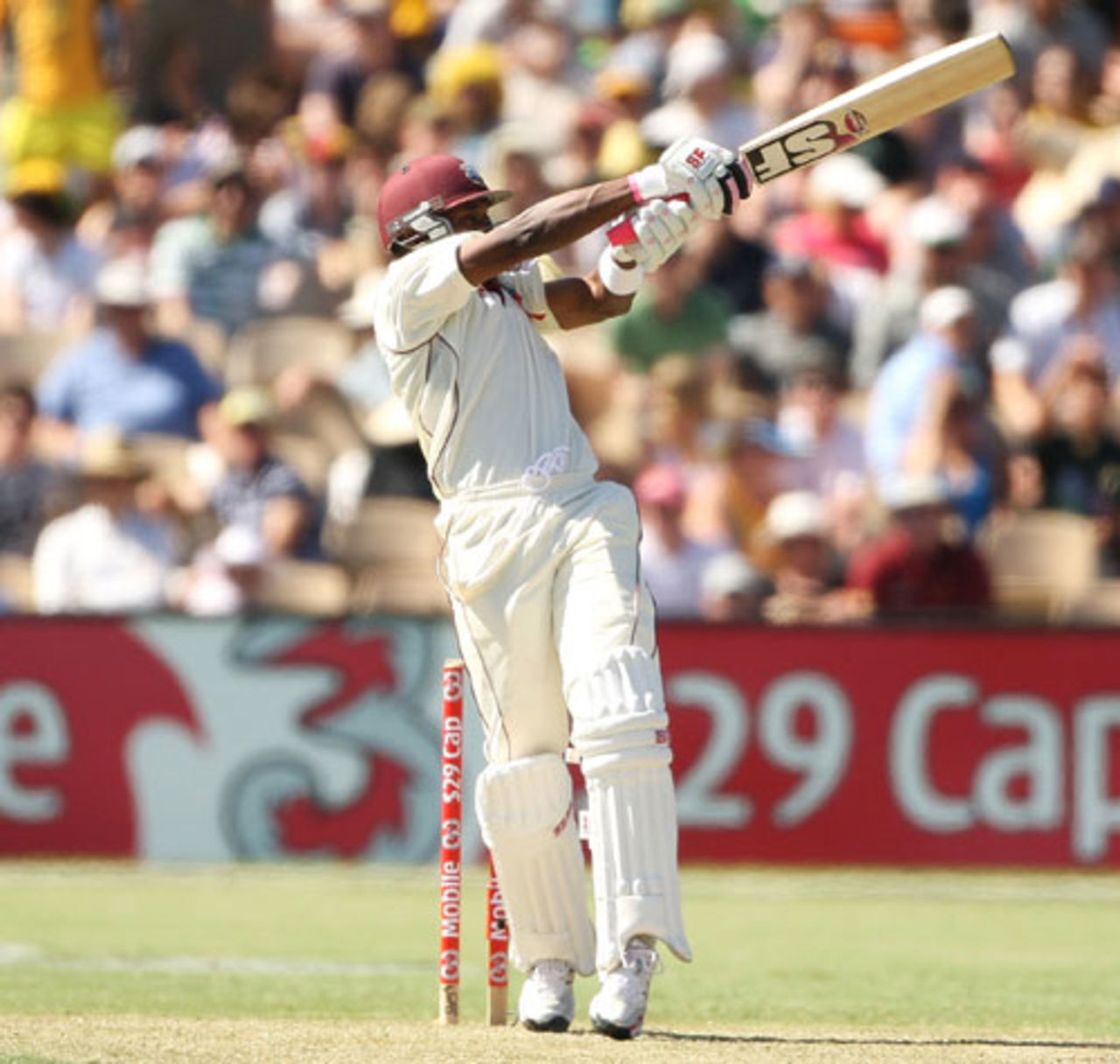 Dwayne Bravo on the way to his hundred, 2nd Test, Adelaide, 4 December 2009