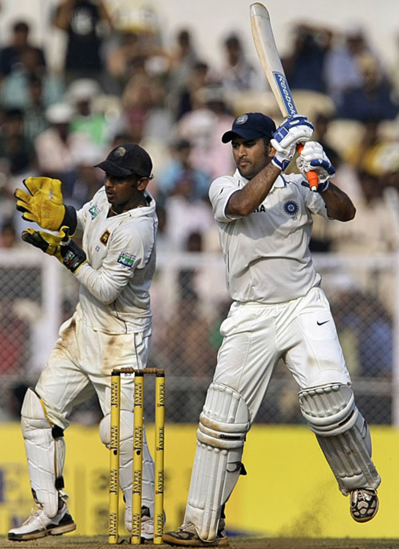 MS Dhoni slaps one through the off side, India v Sri Lanka, 3rd Test, Mumbai, 3rd day, December 4, 2009