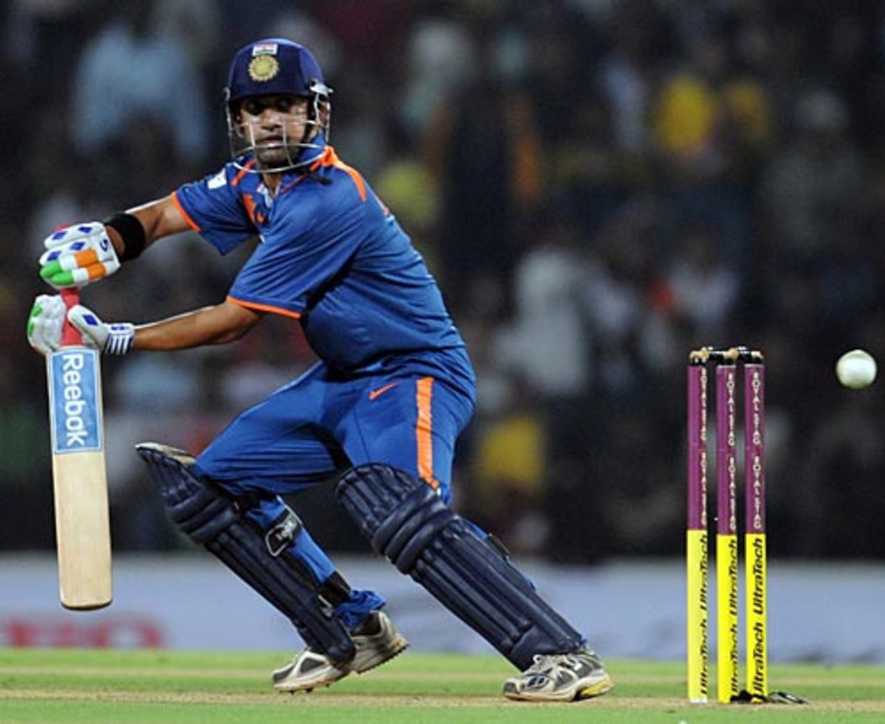 Gautam Gambhir opens the face of his bat, India v Sri Lanka, 1st Twenty20, Nagpur, December 9, 2009