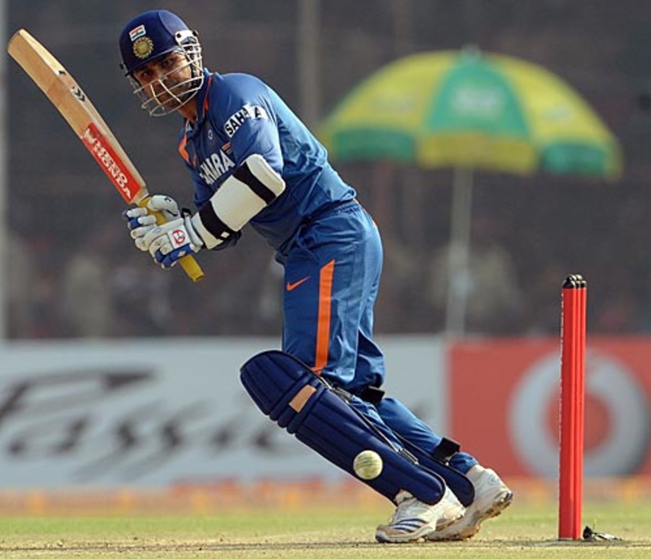 Virender Sehwag flicks towards square leg, India v Sri Lanka, 1st ODI, Rajkot, December 15, 2009