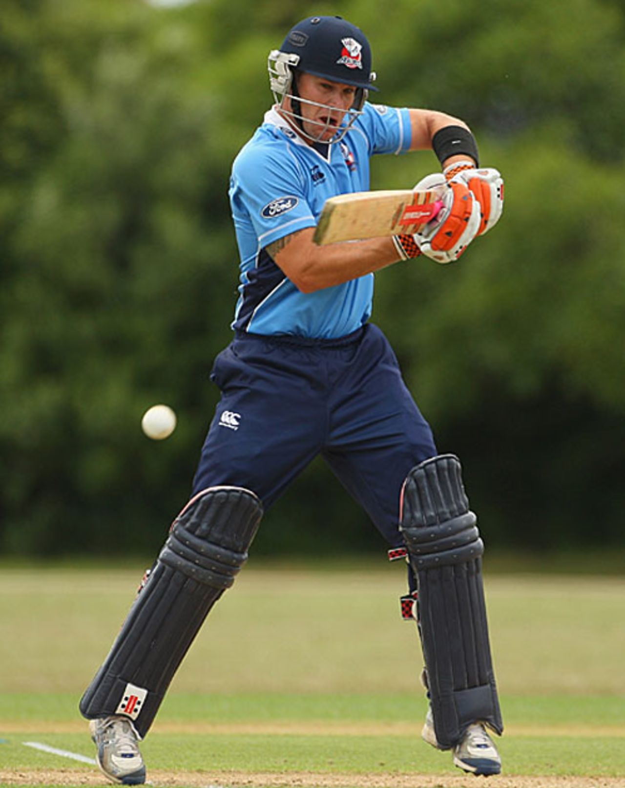 Reece Young plays the square cut during his 40, Auckland v Otago, New Zealand Cricket One Day Competition, Auckland, December 17, 2009