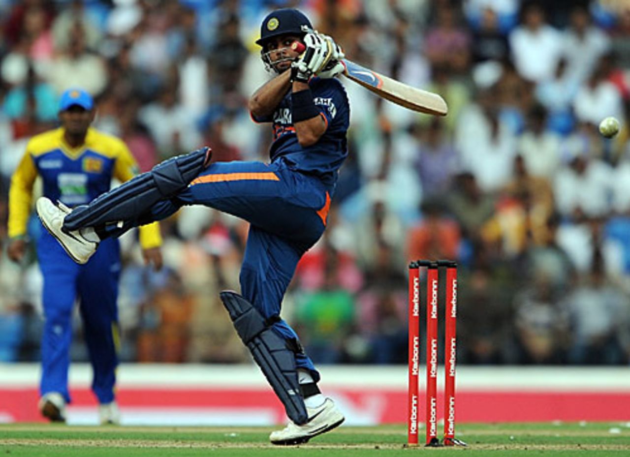 Virat Kohli essays a pull-shot during his fluent 54, India v Sri Lanka, 2nd ODI, Nagpur, December 18, 2009